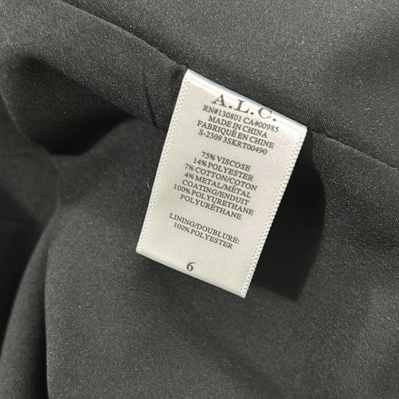 A.L.C.Alden Vegan Leather Midi Pencil Skirt Silver Metallic size 6 - Picture 14 of 17